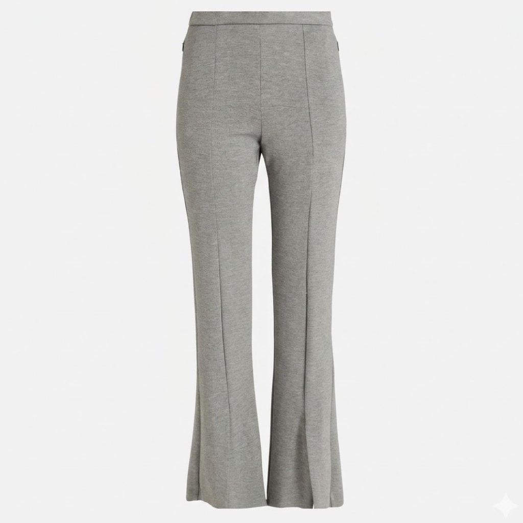 Theory Demetria K Double Knit Flare Pants Grey Melange Nwt